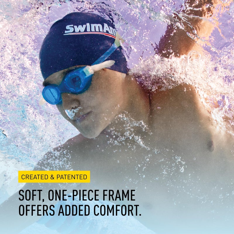 FINIS Nitro Kids Swim Goggles - Ages 5-10 - Soft One-Piece Frame - UV Protection - Adjustable Split Strap - Blue/Yellow - Image 5